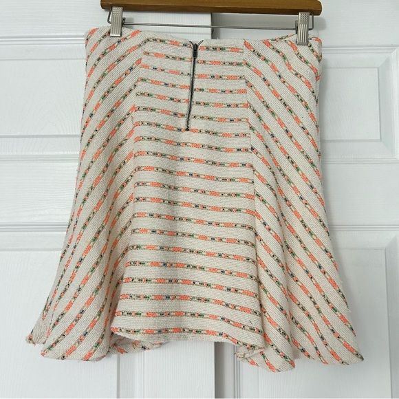 Maeve Orange Cream Fit and Flare Midi Skirt 6 - Picture 4 of 4